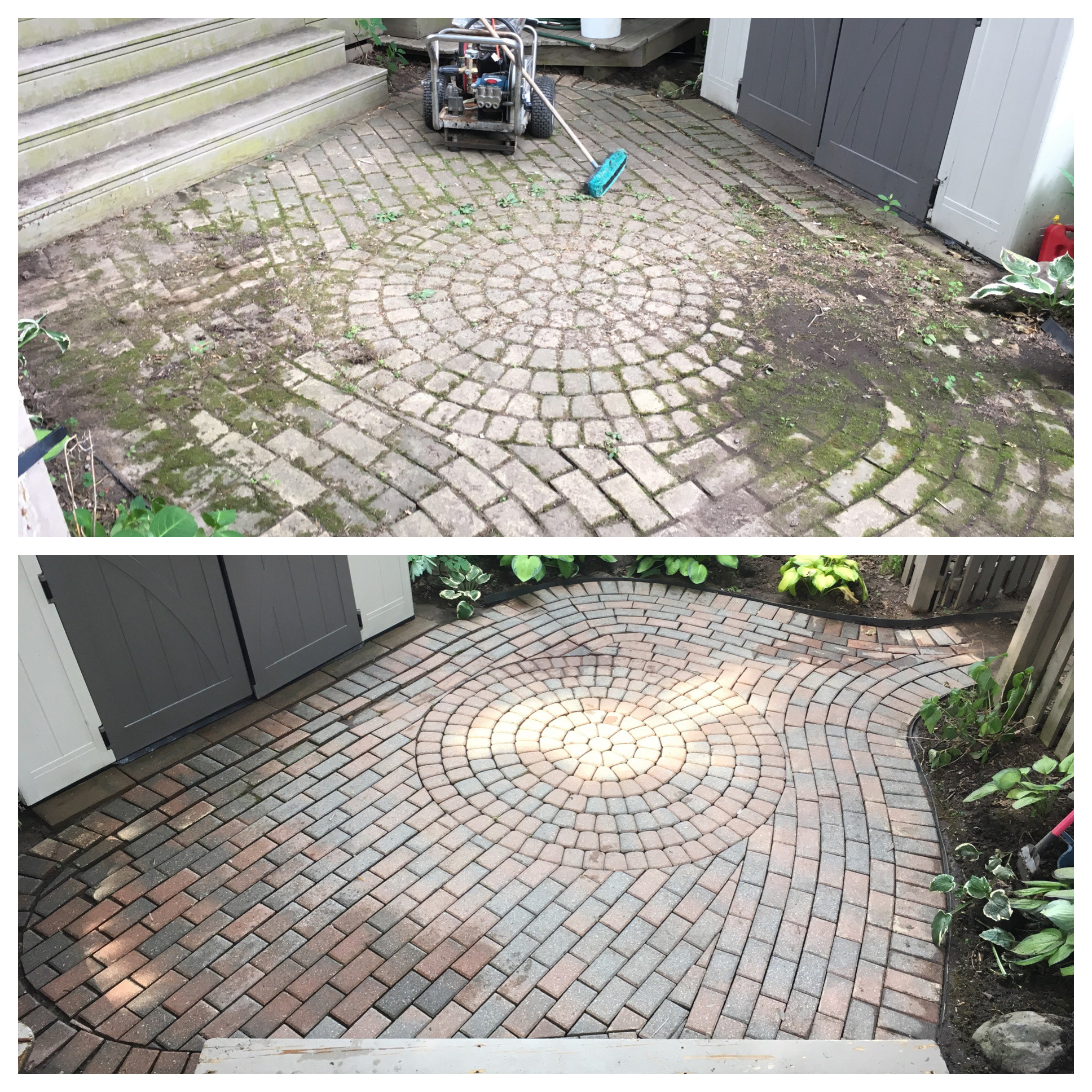 Hydroclean paver bricks pressure wash